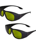 Pro Grade 1064Nm Laser Eye Protection Goggles OD6 Plus Safety Glasses For Laser Engravers And Cutters Two Pack Durable Black Frame Green Tint