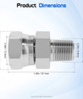 Hydraulic Swivel Adapter 1/4 Inch NPTF Male To 1/4 Inch NPSM Female 360 Degree Swivel For Tight Spaces No Fuss Alignment Anti Kink Design Durable Steel Construction High Flow Quick Connect dimensions