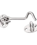 WUUWCHODC Snap Hook Latch for Gate Door Window Cabin with Mounting Screws, stainless steel, 76mm hook length, side view.