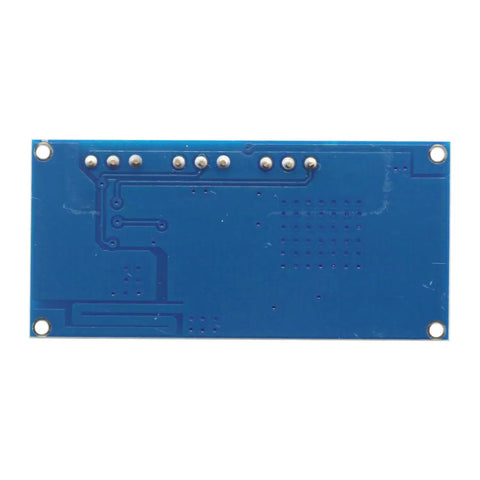 Back view of a Five Pack Constant Current LED Driver DC-DC Converter 7V-35V Step Down CC CV Power Supply Module.
