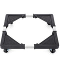 Adjustable Mini Fridge Stand With Four Locking Wheels And Heavy Duty Dolly Base For Appliances Holding Up To Three Hundred Fifty Pounds, black rolling cart