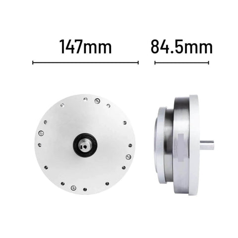 Front and side view of SHF-32-IV Strain Wave Gear Reducer for automation robots, showcasing dimensions and precision drive core.