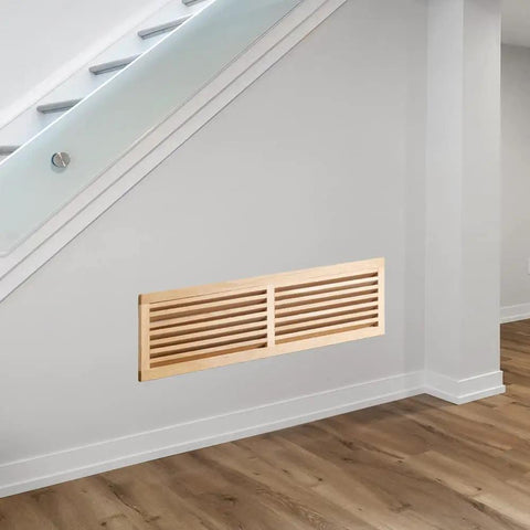 Red Oak 32 Inch Hardwood Cold Air Return Wall Vent Register Unfinished Solid Oak Wood HVAC Vent For Home Improvement