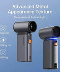Portable Handheld Turbo Fan With 100 Speeds And 9000mAh USB Rechargeable Battery, LED Display, metal shell, grey color