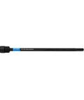 Spyder 12-inch dual Hex8/Hex10 locking hole saw extension chuck on black shaft with blue label