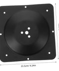 Rock Solid Iron Furniture Leg Mounting Plates Replacement Bracket Hardware For Couch Sofa And Tables Hassle Free Setup Quick Swap DIY Home Fix Kit, square brackets, 23.5cm size, black metal finish.