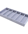 Smooth Six Grid Eyewear Display Holder And Jewelry Storage Plate Featuring A Zero Hassle Clear Cover Soft Lined Tray for organized accessory storage.