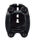 Front view of Dope 31.8mm Mountain Bike Stem 60mm Length 25 Degree Rise Aluminum Alloy Black Short Handlebar Stem showing bolt clamps