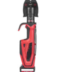 18V Cordless Hydraulic Pipe Crimper Tool Kit With 3 Pro Press Jaws For Fast Copper And Stainless Steel Connections Compact One-Handed Battery powered, red tool design.