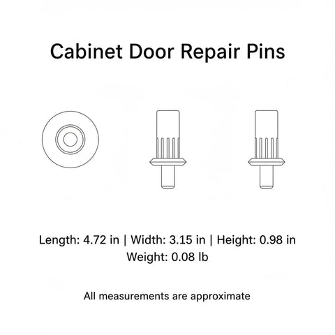 Spring Loaded Cabinet Hinge Repair Pins For Stripped Screw Holes Gold Plastic And Metal Anchor Kit 24 Pack Universal Fit For Standard Kitchen And Bathroom Hinges Quick Install, 4.72 in