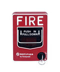 Hardcore Heavy Duty Dual Action Fire Alarm Pull Station With Sleek SBIO Backbox For Plug And Play Hookup and Rock Solid Commercial Safety Gear, red manual switch