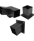 Heavy Duty Steel Slanted Roof Pergola Bracket Kit Wall Mount For 4x4 Posts With Three Way And Unidirectional Gazebo Support