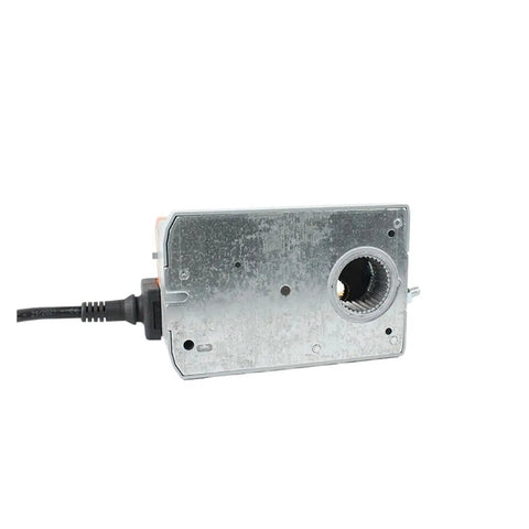 Built Tough Nm24Ax Damper Actuator with 24Vac DC motor, compact metal body, designed for HVAC ventilation systems.