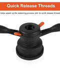 Professional Grade Wheel Balancer Quick Release Wing Nut And Pressure Cup Hub Shaft Nut Kit with quick release threads view.