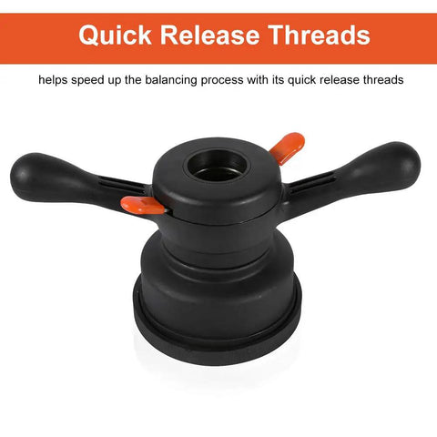 Professional Grade Wheel Balancer Quick Release Wing Nut And Pressure Cup Hub Shaft Nut Kit with quick release threads view.