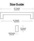 Size guide for Brushed Antique Brass Square Cabinet Pulls Six And One Quarter Inch Center To Center Handles Pack Of Ten