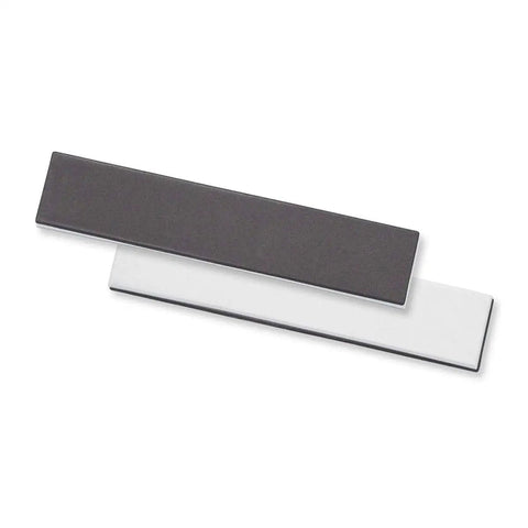 Pocket Sharpening Stone 1x5 Inch Dual Grit Medium And Fine Knife Sharpener with protective case shown on white background.
