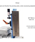 Heavy Duty Vertical Belt Sander 1500 Watt Belt Grinder And Polisher For Quick Change Sandpaper And Precision Finishing Rock Solid 220 Volt Shop Workhorse with large chrome-plated grinding plate.