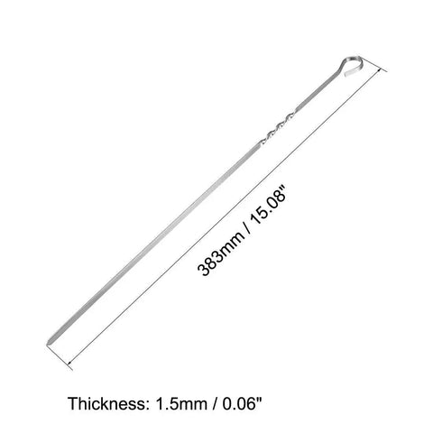 Extra Long Stainless Steel Barbecue Skewers With V Shape For Nonstick Grillin Reusable Kabob Sticks Set 10 Pcs Ideal For Shish Kebab size 383mm