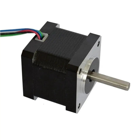 35x35mm Frame Stepper Motor 1.8 Degree Nema 14, 0.8A, 18N.cm Holding Torque, 34mm Length, 5mm Shaft, Great for 3D Printers, CNC Machines, Engraving and Automation, For Makers and DIYers black stepper motor with 5mm shaft