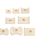8 Piece Watch Case Press Die Kit With Nylon Fitting Dies For Tabletop Capping Machine Watch Repair Gear Designed For Quick Safe Back Cover Inserts Made Of ABS Plastic To Prevent Scratches On Crystals And Speed Up Repairs showing all dies