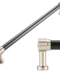 Two Tone Black And Nickel Cabinet Pulls 1 Piece French Style Cabinet Handles With Eight Point Eight Inch Screw Spacing