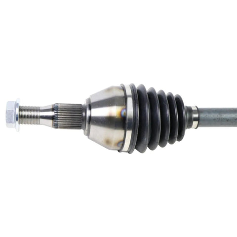 Rock Solid Cv Axle Shaft Assembly For Left Front Driver Side showing steel outer joint with rubber boot for durability.