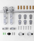 Stainless Steel Sliding Barn Door Hardware Kit 6 Foot, Smooth Quiet Operation, Easy Install, Heavy Duty Track For 36 Inch Single Wood Door