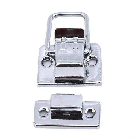Lever Latch Set For Chest Boxes And Suitcases, chrome plated silver finish draw latch catch, tool case lock buckle, two-pack