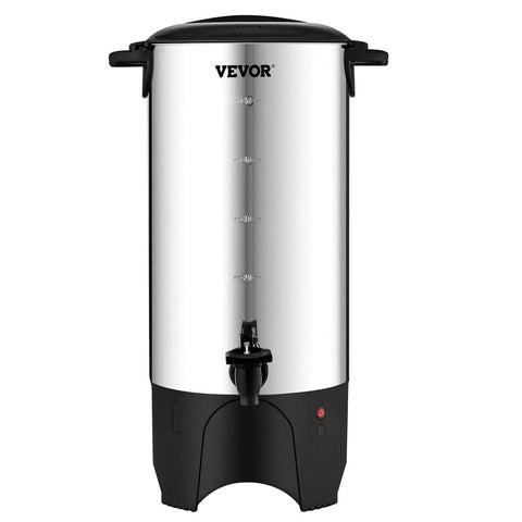 Heavy Duty Coffee Urn 50 Cup 7.5L Stainless Steel Dispenser With Step Discharge Spout For Mess Free Pour, 1000W 110V Electric Brewer