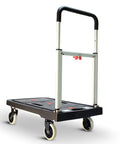 Foldable Hand Truck Dolly Cart With 150 Kg Load Capacity, Heavy Duty Aluminum Frame, Adjustable Pull Rod, Grab And Go Collapsible Cart For Travel, Moving, And Logistics, Easy Fold Storage, Durable Chassis with four swivel wheels