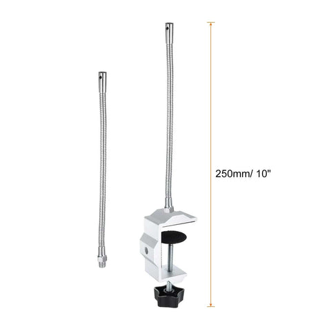 Silver Soldering Helping Hands Clamp Stand With Flexible Gooseneck Arms, 250mm, shown in 10-inch length, metal material for electronics repair