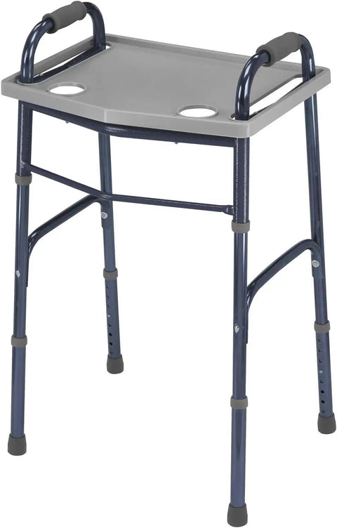 Walker Tray With Cup Holders For Standard And Folding Walkers, multipurpose gray tray table, fits most walkers, lightweight design