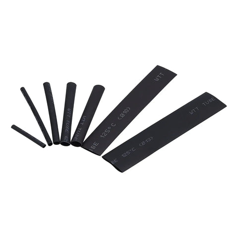 Premium Multisize Heat Shrink Tubing Kit Made From Tough Polyethylene For Awesome Electrical Insulation And Cable Protection Against High Temps In Any Wiring Job, assorted black tubes