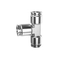 Heavy Duty 304 Stainless Steel Pneumatic Quick Connect Fittings Ten Piece Kit For Four Through Twelve Millimeter Air Lines, T-shaped connector.