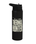 Insulated Stainless Steel Water Bottle For Sailplane Pilots And Glider Fans with 'Thermal Hunter' design, black color