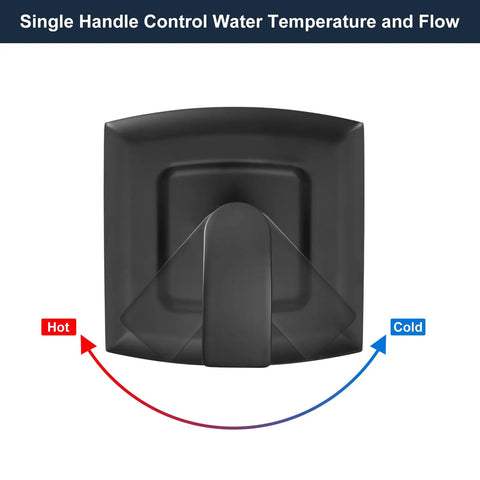 Heavy Duty Matte Black Tub Shower Faucet Set With Constant Temperature Valve And 8 Inch Adjustable Rain Shower Head Built Tight To Run Slick Under Low Water For A Smooth Spa Like Bath Upgrade Any Day