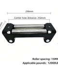 Beefy 4 Roller Winch Fairlead For Ford F-150 Lariat 2016-2026 Off Road Ready Heavy Duty Steel Cable Guide 2,000-12,000 Lb Line Pull UTV/ATV Compatible With Sturdy Bracket And Rollers. Black steel fairlead with 298mm width, 254mm hole spacing
