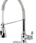 Gourmetier American Classic 8 Inch Centerset Kitchen Faucet With Pull Out Sprayer Polished Chrome 1 Hole Install side view
