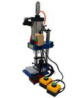 Heavy Duty Pneumatic Punch Press Desktop Sheet Metal Hole Puncher With Adjustable Cylinder Stroke No Sweat Operation And Rock Solid Anti Rotation Guide Rails front view with control buttons