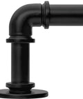 Close-up of Industrial Black Curtain Rods 18 To 88 Inch Adjustable Length 1 Inch Diameter Pipe for wall or ceiling mount in matte finish.
