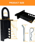 Beefy 4 Pack 16200 Lb Trailer Stake Pocket D Ring Tie Downs dimensions and parts, showing metal components and measurements.