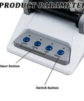 Close-up of timer buttons on Pro Grade Rock Tumbler Kit For DIY Stone Polishing with LED indicators and switch button