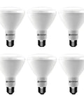Bright White LED BR30 Dimmable Flood Bulb With Adjustable Color Temperature 2700K To 6500K, 9W, 6 Pack, front view