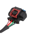 Heavy Duty Tesla Compatible Wiring Harness With Thick Insulation To Block Fraying And Shorts crafted with reinforced sleeve, view of connector.