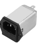 IEC Input Module With EMI Filter And Fuse 250V AC 10A Power Outlet For Industrial Electronics Office And Test Equipment Noise Suppression Component CW2A/AR Great For Pro Shops And Labs In Real World Use, black metal front