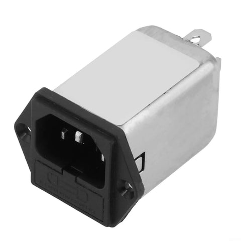 IEC Input Module With EMI Filter And Fuse 250V AC 10A Power Outlet For Industrial Electronics Office And Test Equipment Noise Suppression Component CW2A/AR Great For Pro Shops And Labs In Real World Use, black metal front