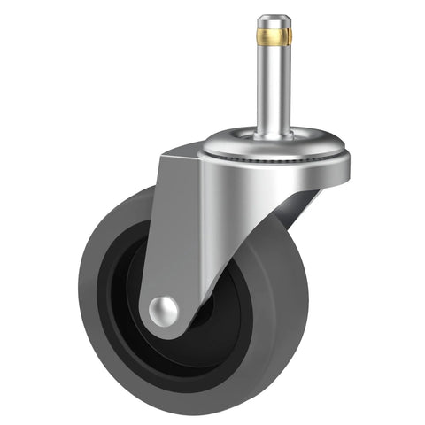 Three Inch Swivel Stem Caster Set Of Four For Rubbermaid Mop Buckets And Utility Carts With Seven Sixteenth Inch Stem Diameter Heavy Duty TPR Wheels