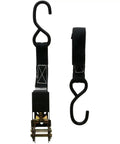Heavy Duty Ratchet Straps 1 Inch By 10 Feet 4 Pack Cargo Tie Downs With Reinforced Polyester Webbing And Vinyl Coated Hooks close-up of strap and hook