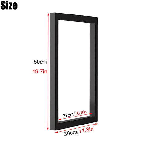 Straight Up Heavy Duty Metal Floating Shelf Brackets 11.8 X 19.7 Inch dimensions with black finish and measurements.